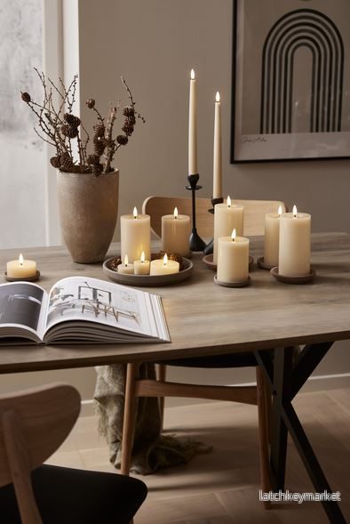 Batteridrivet LED Värmeljus 2-pack Flamme Flow 7x5,5cm Beige - Bild 3