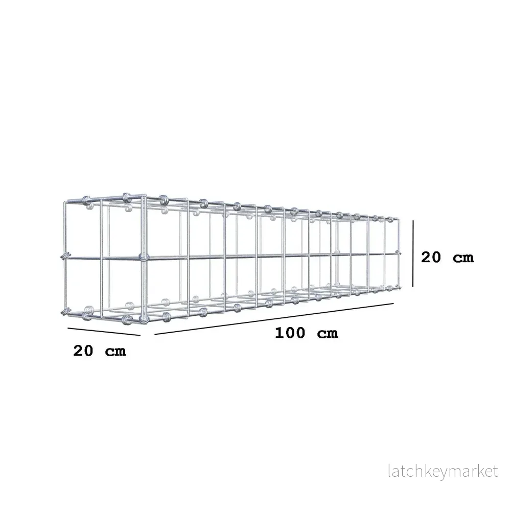 Gabion 100 cm x 20 cm x 20 cm (L x H x D), maskstorlek 10 x 10 cm, spiralring - Bild 2