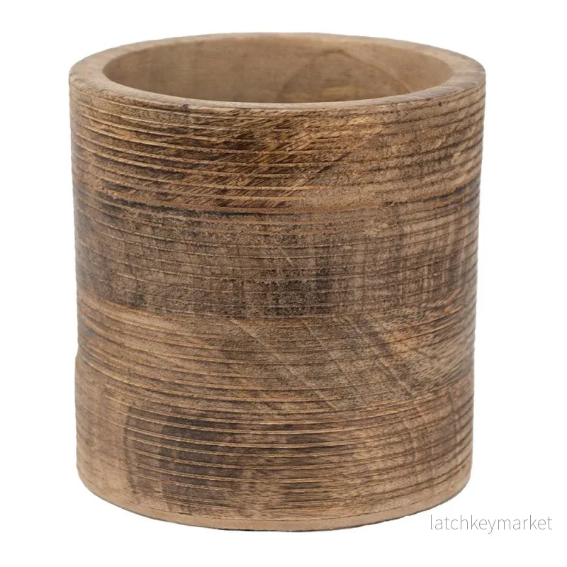 Blomkruka Ø 15×15 cm Brun Trä Rund REA Blomkruka Ø 15×15 cm Brun Trä Rund REA
