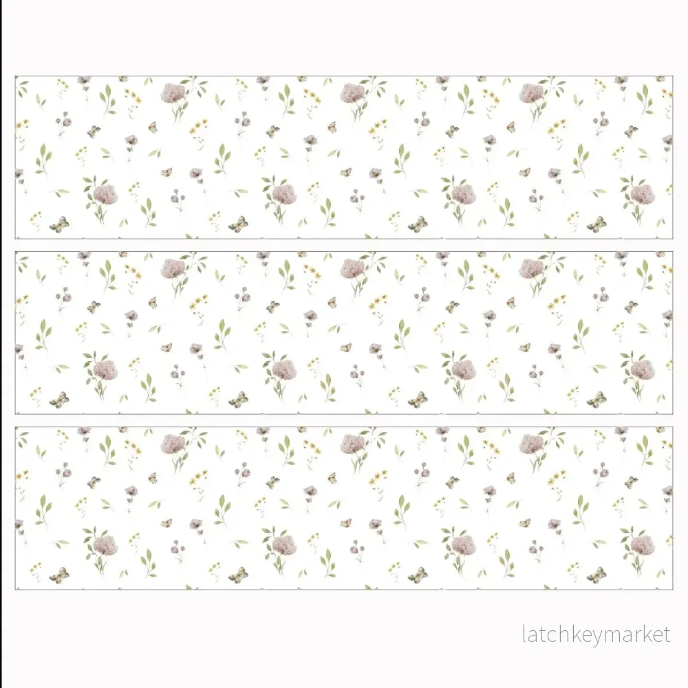 Dekorfolie till IKEA MALM – Blommor och fjärilar - Bild 2