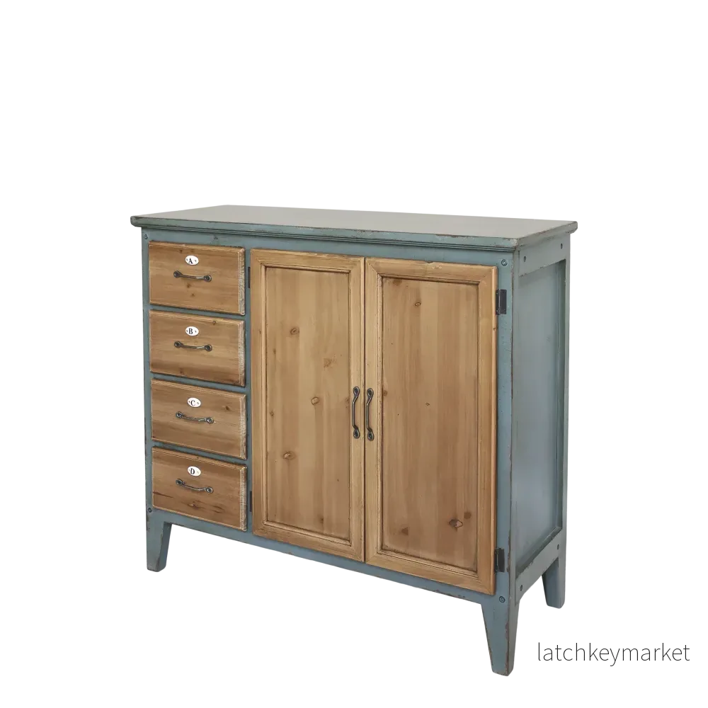 Chic Antique Skänk m. 4 lådor opal/natur