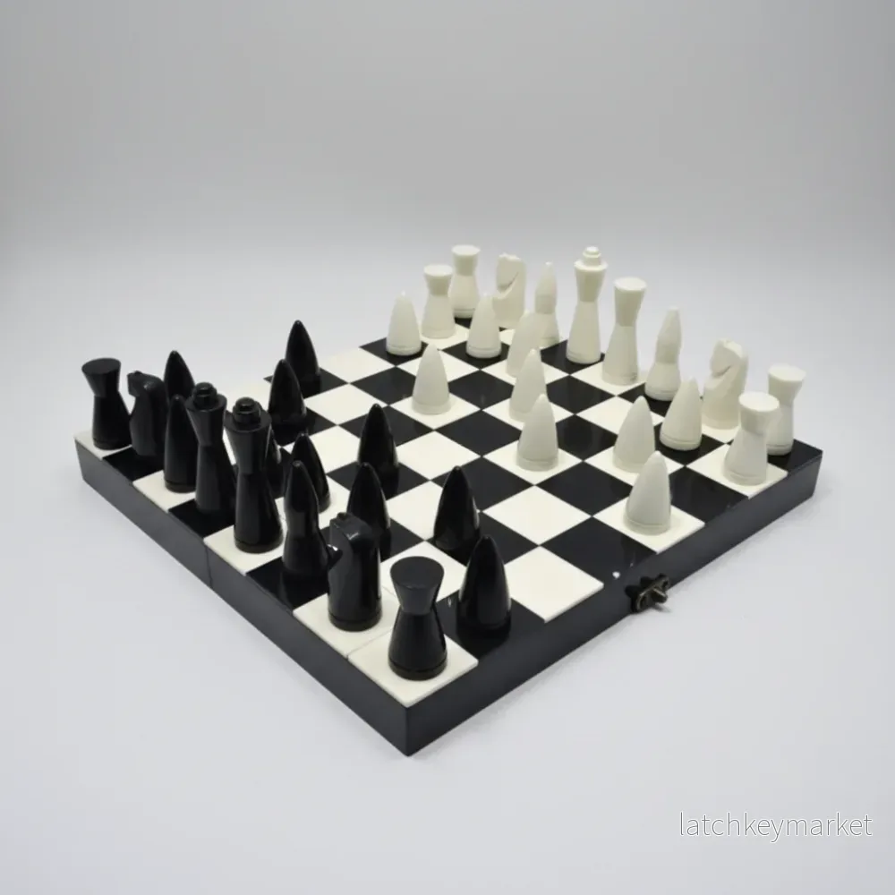 Schackspel svart vitt
