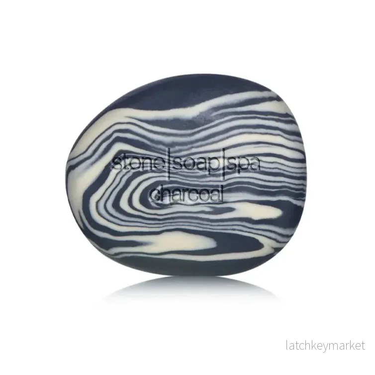 STONE SOAP SPA - "Charcoal", Scent of PEPPERMINT & TEA TREE 120g