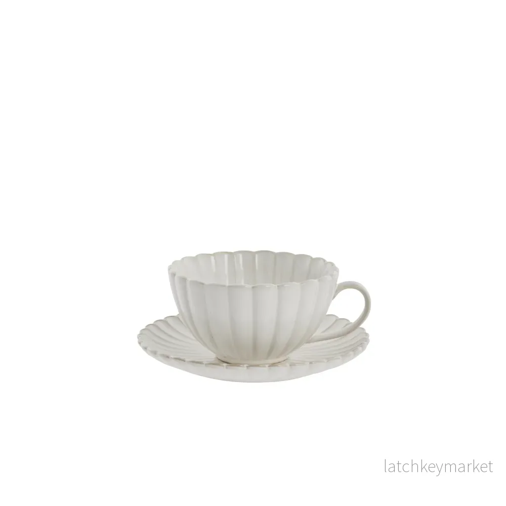 Camille kopp/underlägg H7 Ø cm. benvit Camille kopp/underlägg H7 Ø cm. benvit