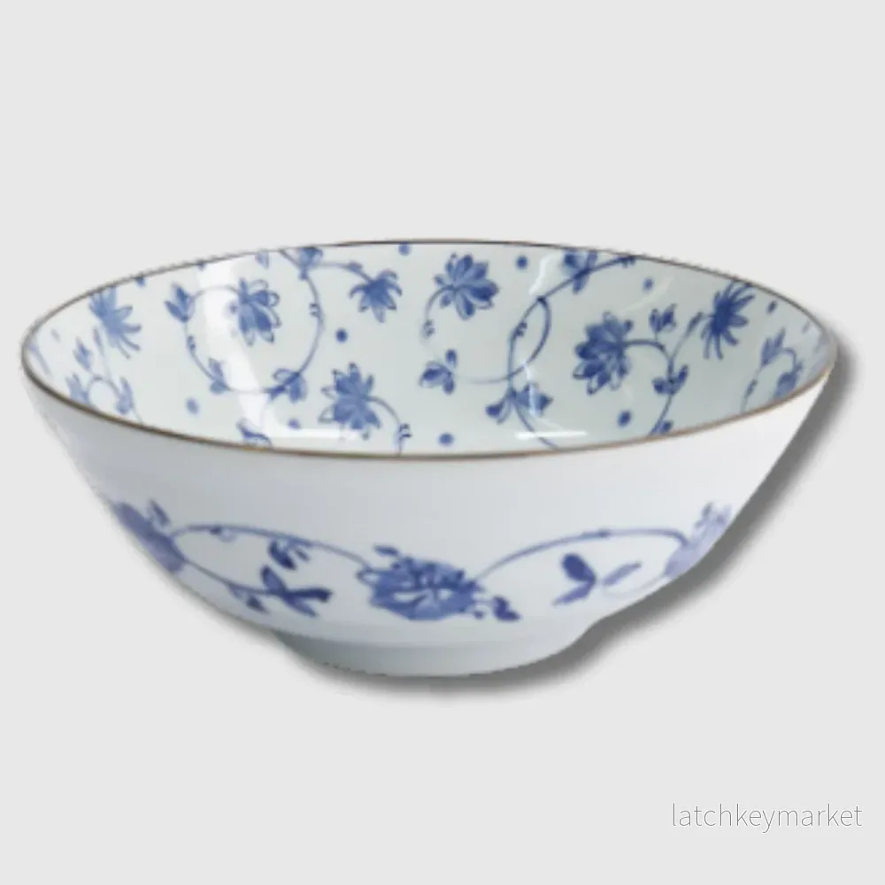 Ramenskål Natsu Karakusa Blå/Vit TDS Ø 21 x 7.8 cm Ramenskål Natsu Karakusa Blå/Vit TDS Ø 21 x 7.8 cm