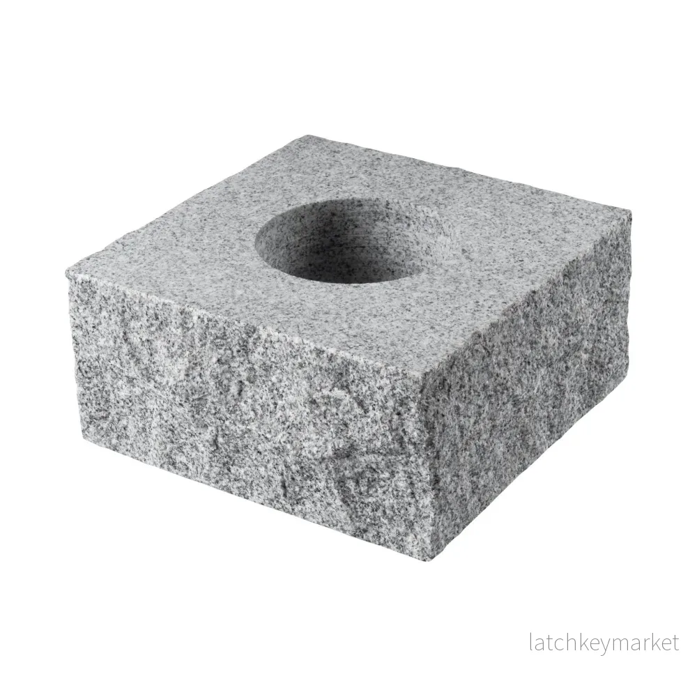 Stolpelement Bergama Granit Grå Rustik 300x300x150