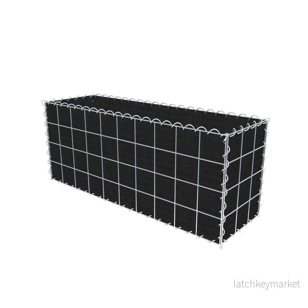 Grön gabion med fleece 100 cm x 40 cm x 30 cm (L x H x D), maskstorlek 10 cm x 10 cm, spiral - Bild 2