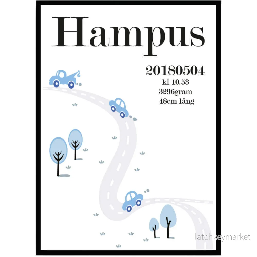 Namntavla Bilväg blå Namntavla Bilväg blå