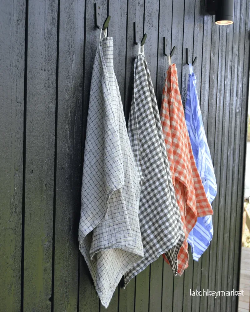 Kitchen Towel French Linen Orange Flax Gingham - Bild 3