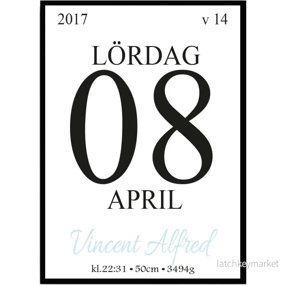 Namntavla Almanacka blå Namntavla Almanacka blå