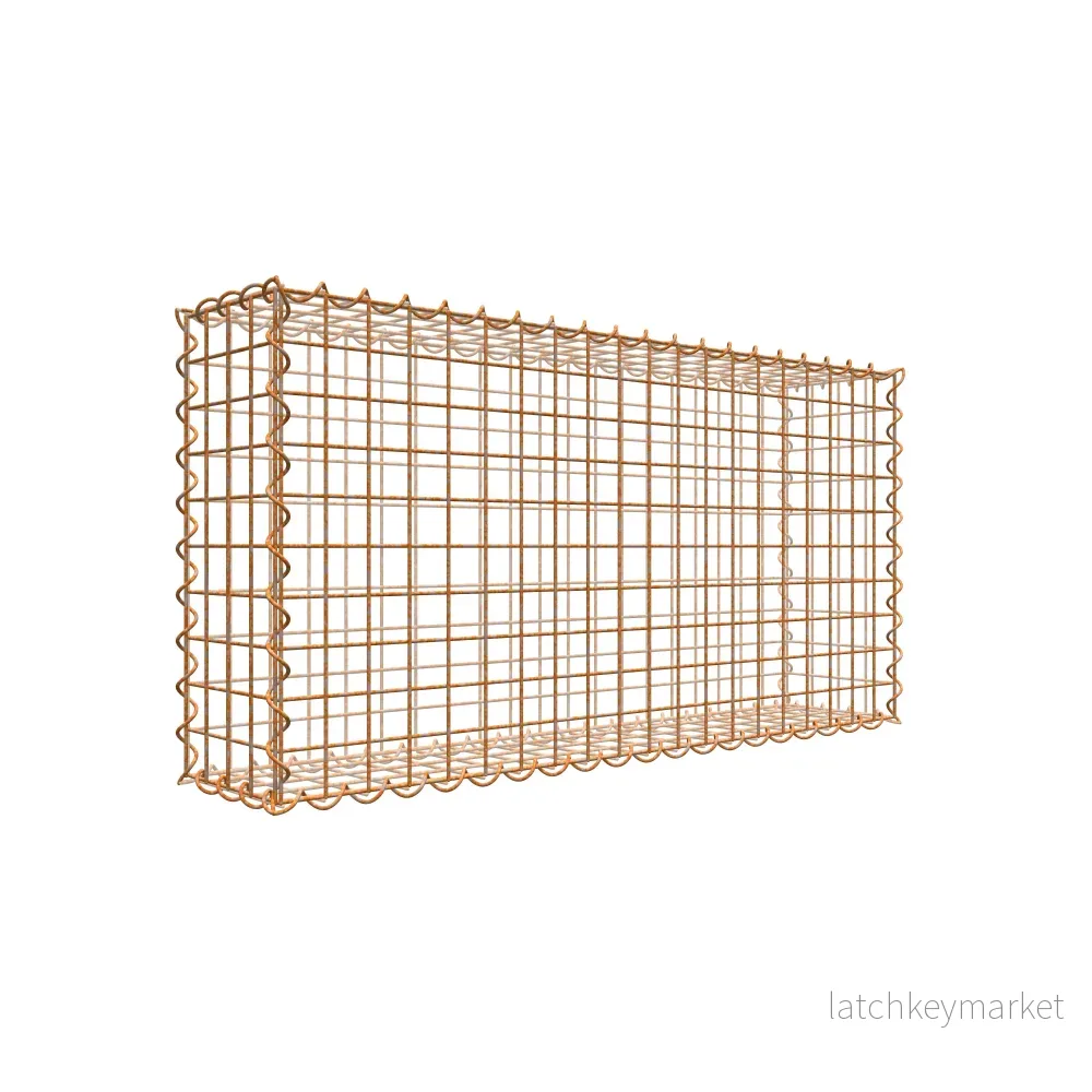 Rostig gabion 100 cm x 50 cm x 20 cm (L x H x D), maskstorlek 5 cm x 5 cm, spiral Rostig gabion 100 cm x 50 cm x 20 cm (L x H x D), maskstorlek 5 cm x 5 cm, spiral