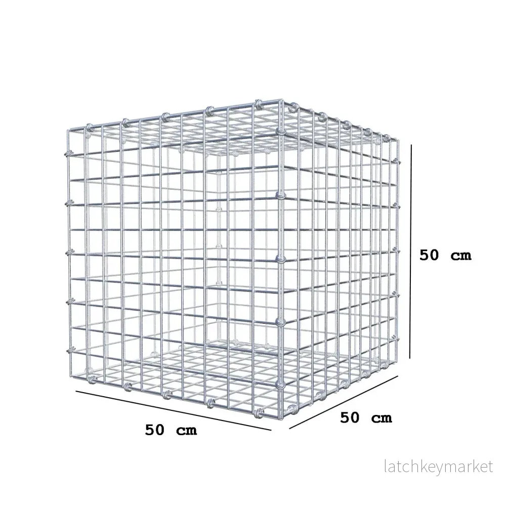Gabion 50 cm x 50 cm x 50 cm (L x H x D), maskstorlek 5 x 5 cm, spiralring - Bild 2