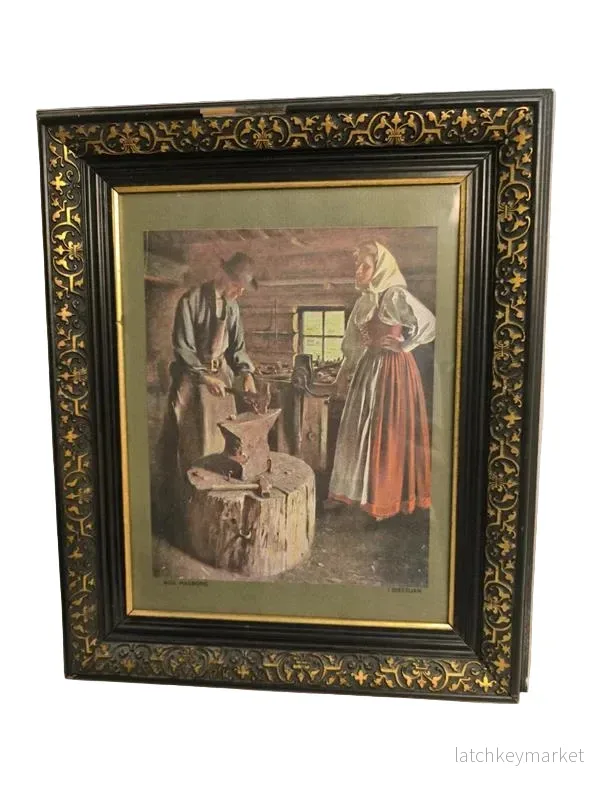 Tavla – “The Blacksmith” av J. Brennan (42 × 35 × 4 cm)