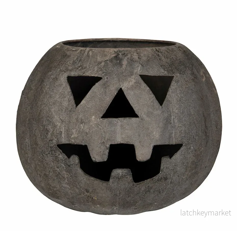 Ljuslykta/ Marschallhållare Pumpa Metall 22 cm - Bild 2