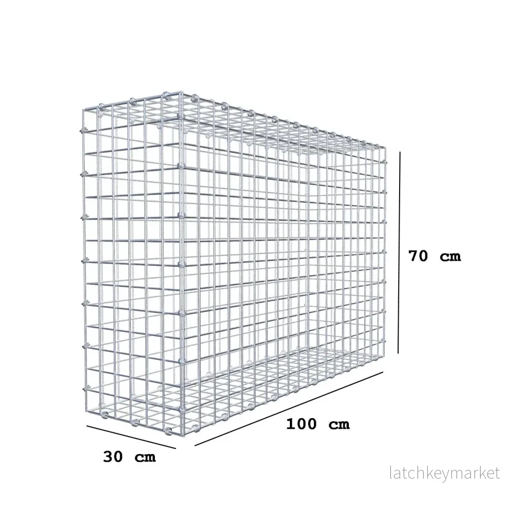 Gabion 100 cm x 70 cm x 30 cm (L x H x D), maskstorlek 5 x 5 cm, spiralring - Bild 2