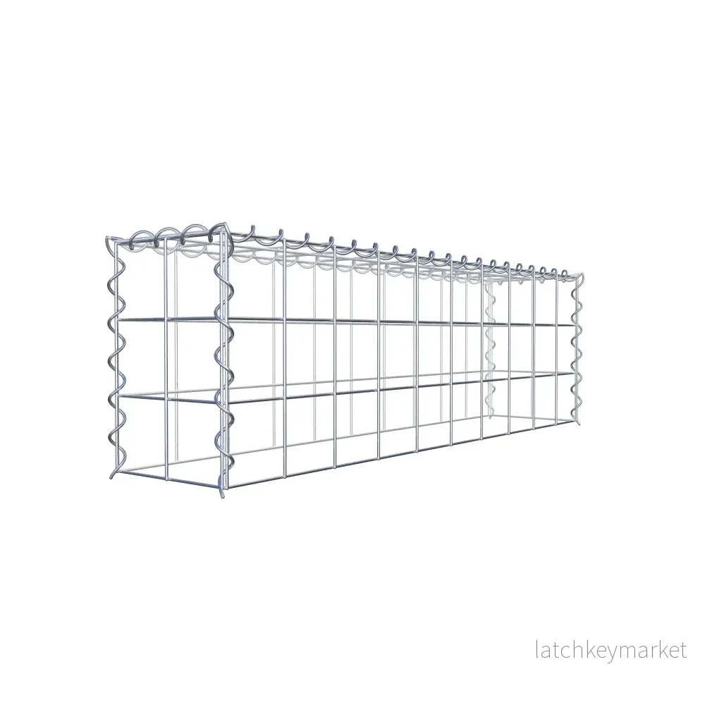 Påväxt gabion typ 3 100 cm x 30 cm x 20 cm (L x H x D), maskstorlek 10 cm x 10 cm, spiral - Bild 3