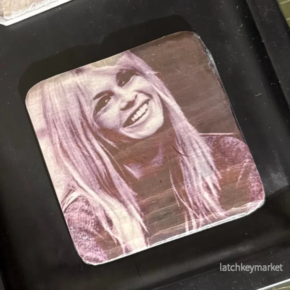 Glasunderlägg marmor Brigitte Bardot