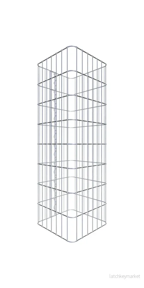 Gabionpelare, kantig 37 cm x 37 cm, 80 cm hög, MW 5 cm x 10 cm Gabionpelare, kantig 37 cm x 37 cm, 80 cm hög, MW 5 cm x 10 cm