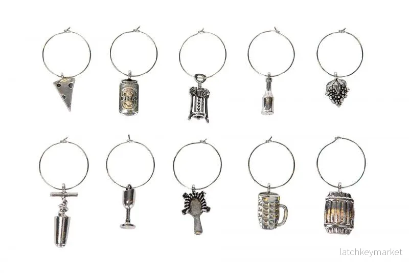 Vinställ Vinglas Koppmarkör Metall Dryckmix Silver 10st REA Vinställ Vinglas Koppmarkör Metall Dryckmix Silver 10st REA