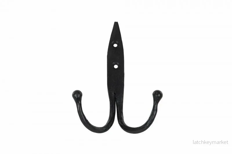Klädhängare Väggkrok dubbel Svart metall 10x6x16cm 2-Pack REA Klädhängare Väggkrok dubbel Svart metall 10x6x16cm 2-Pack REA