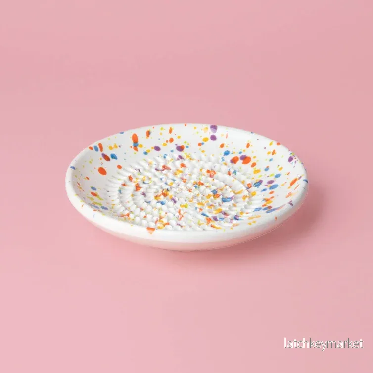 Ceramic Garlic Grater Plate - Small Multicolor - Carnival