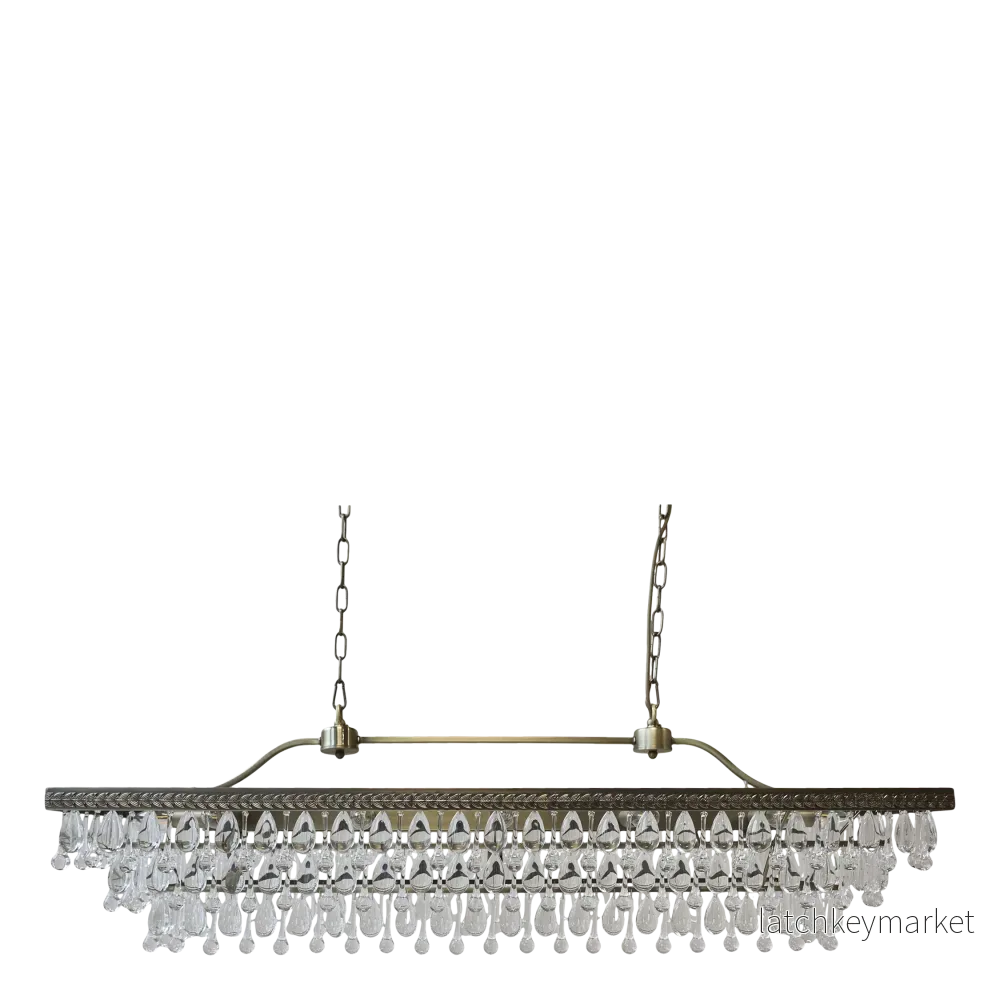Taklampa Versailles Ljuskrona med droppformade glasprismor 40x120x40 cm Taklampa Versailles Ljuskrona med droppformade glasprismor 40x120x40 cm