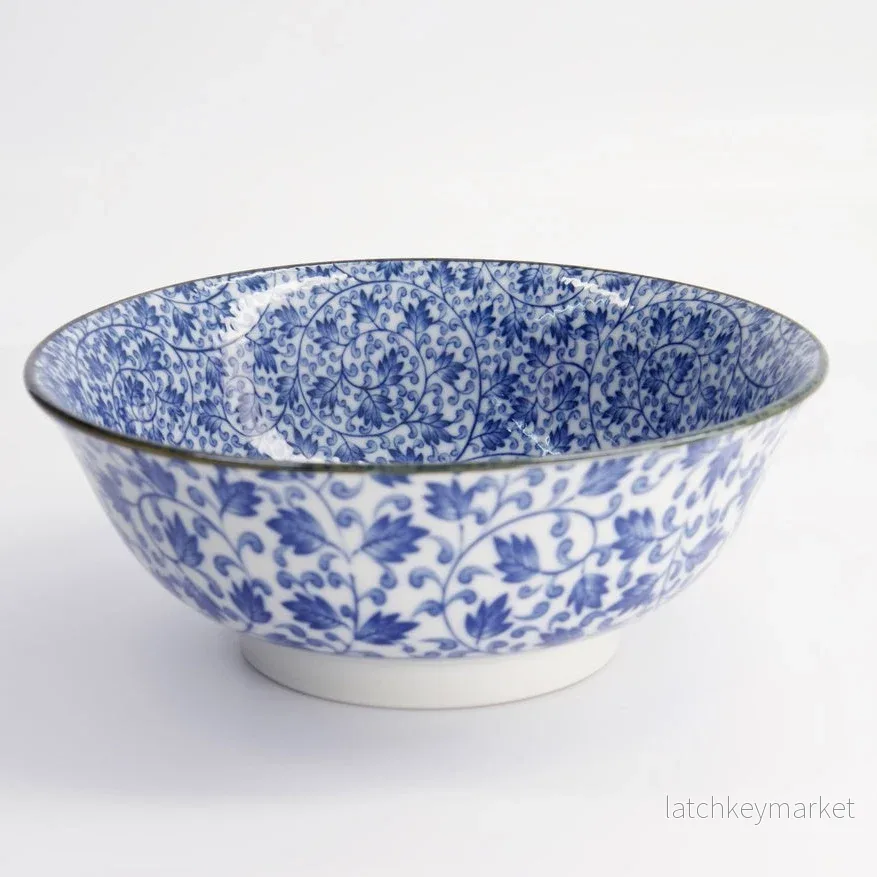 Ramenskål Hana Blue Karakusa TDS Ø 20.5 x 8 cm Ramenskål Hana Blue Karakusa TDS Ø 20.5 x 8 cm