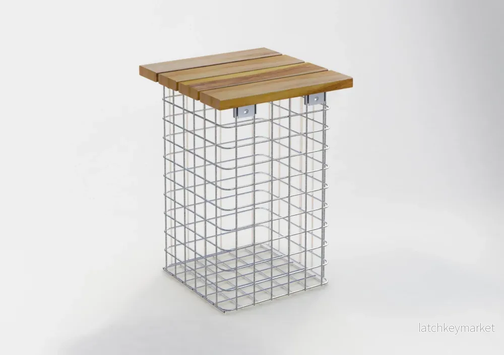 Varmförzinkad pall MW 5 x 5 cm, TEAK