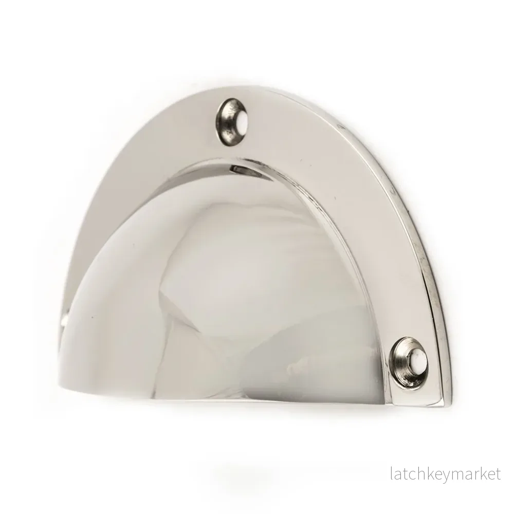 Skålhandtag förnicklad mässing 8,5 cm Skålhandtag förnicklad mässing 8,5 cm