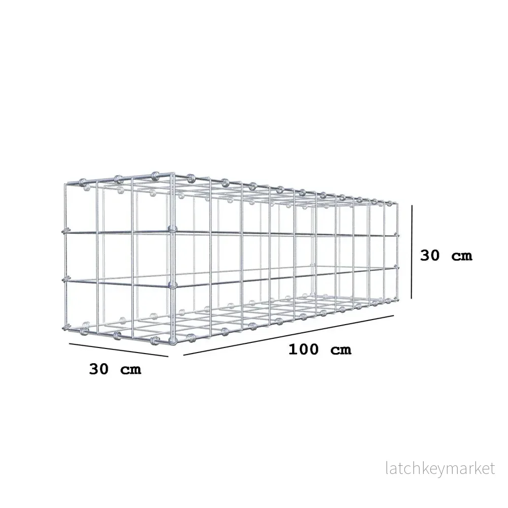 Gabion 100 cm x 30 cm x 30 cm (L x H x D), maskstorlek 10 x 10 cm, spiralring - Bild 2