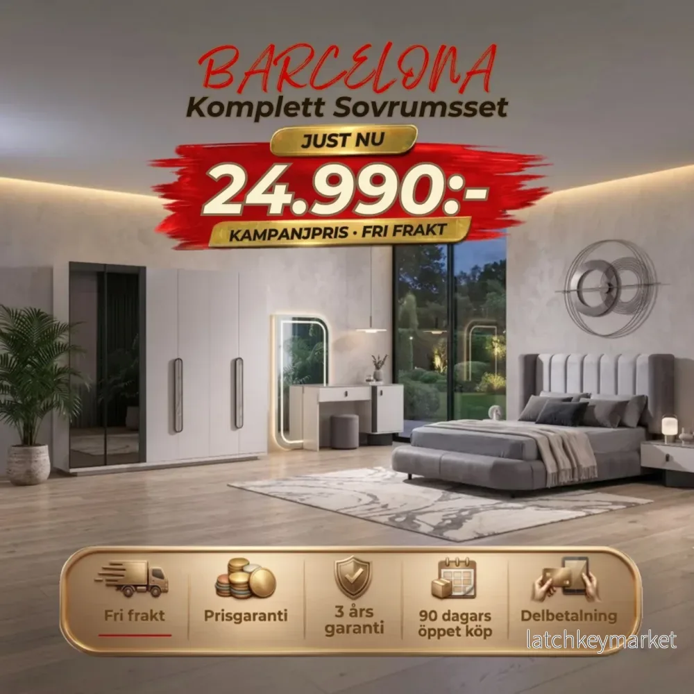 Barcelona Sovrumsset( Säng-2 st sängbord-Sminkbord-Spegel) Barcelona Sovrumsset( Säng-2 st sängbord-Sminkbord-Spegel)