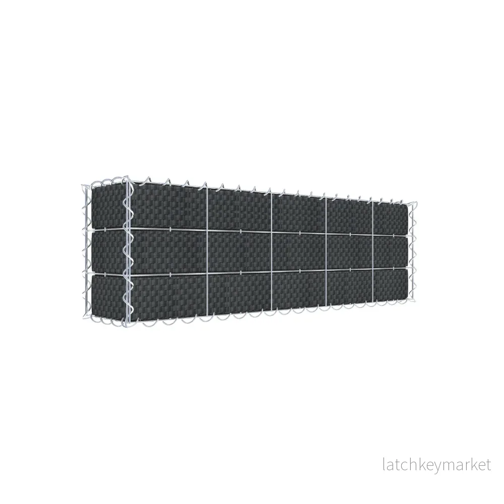 Grön gabion med fleece & insynsskydd 100 cm x 30 cm x 20 cm (L x H x D), maskstorlek 10 cm x 10 cm, spiral Grön gabion med fleece & insynsskydd 100 cm x 30 cm x 20 cm (L x H x D), maskstorlek 10 cm x 10 cm, spiral