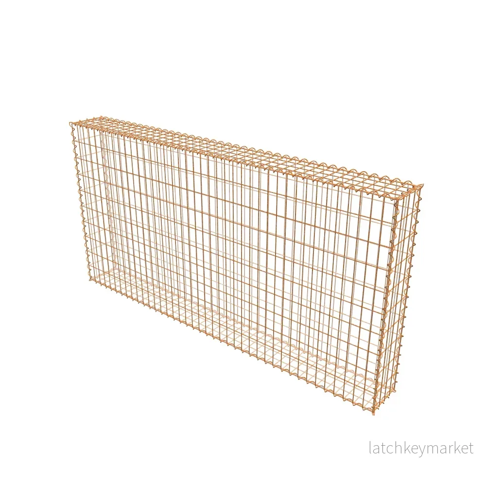 Rostig gabion 200 cm x 100 cm x 20 cm (L x H x D), maskstorlek 5 cm x 10 cm, spiral - Bild 2