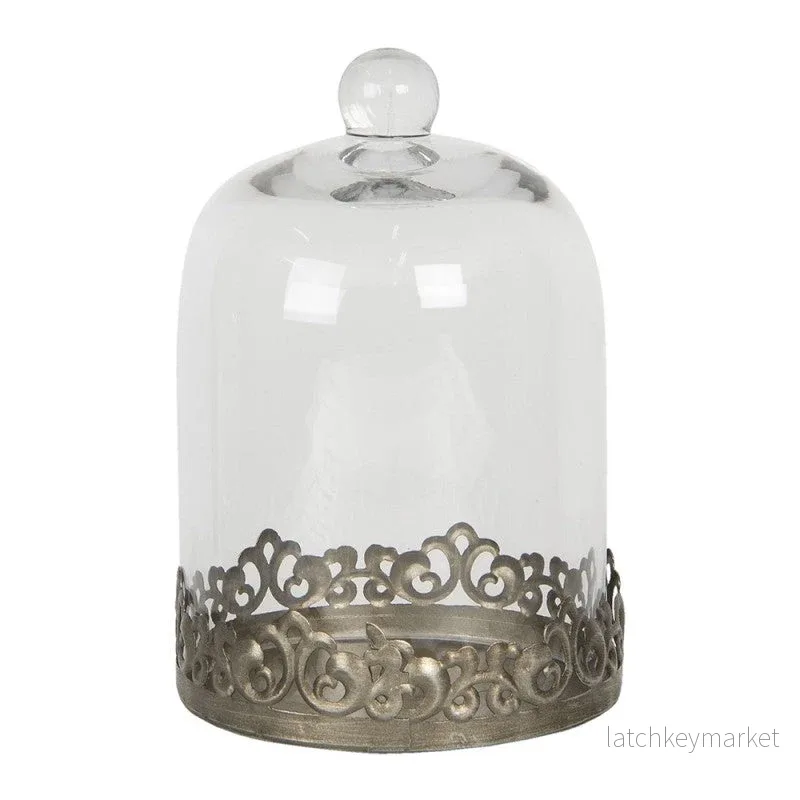 Dekoration Glasklocka Ø 14×20 cm Transparent rund glas/metall REA Dekoration Glasklocka Ø 14×20 cm Transparent rund glas/metall REA