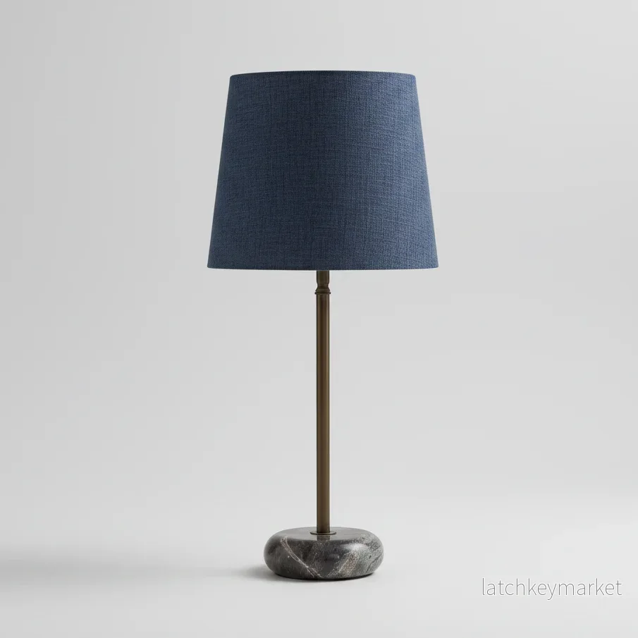 Lampskärm Alice oval Sambu blå D27 cm Alde & Lind Lampskärm Alice oval Sambu blå D27 cm Alde & Lind