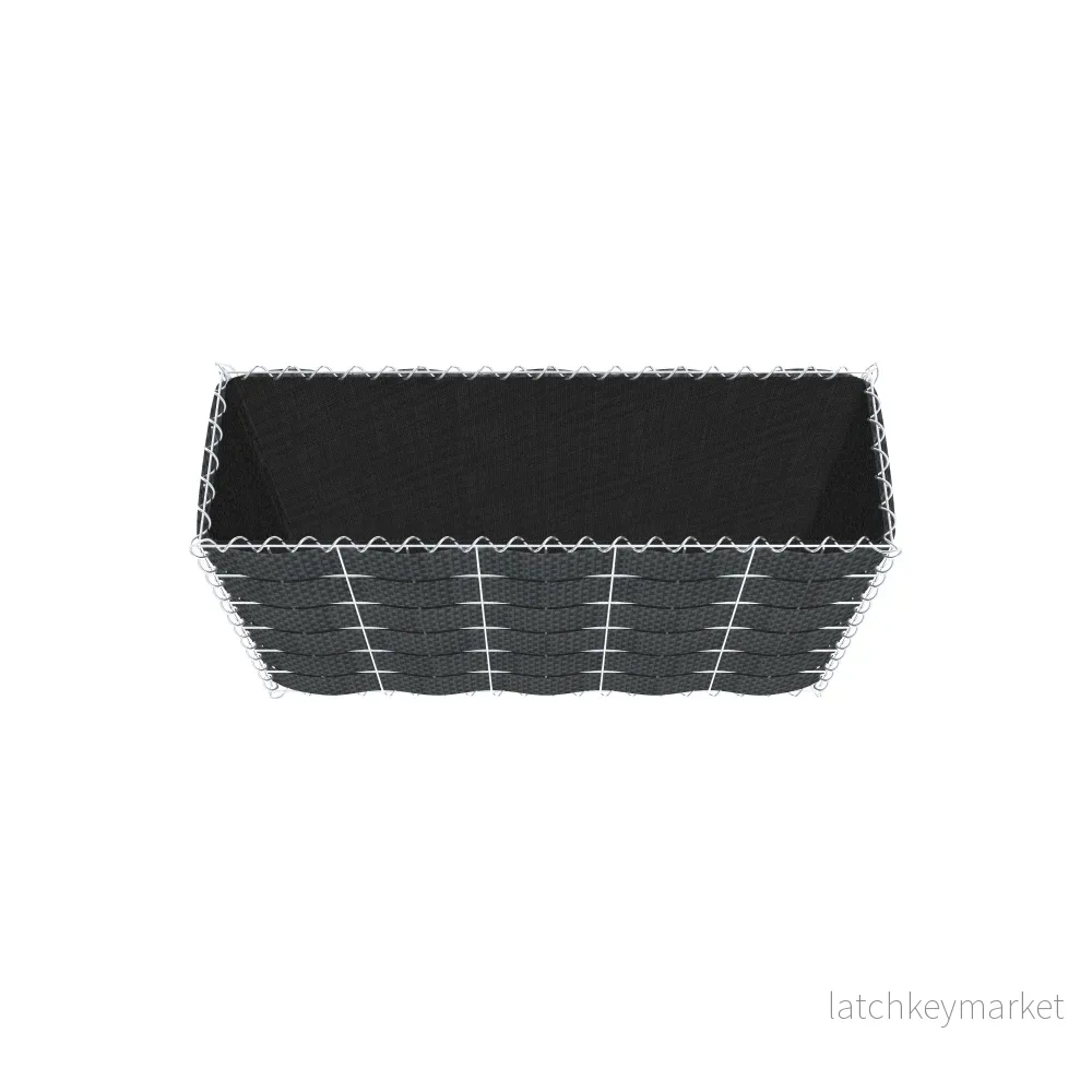 Grön gabion med fleece & insynsskydd 100 cm x 60 cm x 30 cm (L x H x D), maskstorlek 10 cm x 10 cm, spiral - Bild 3