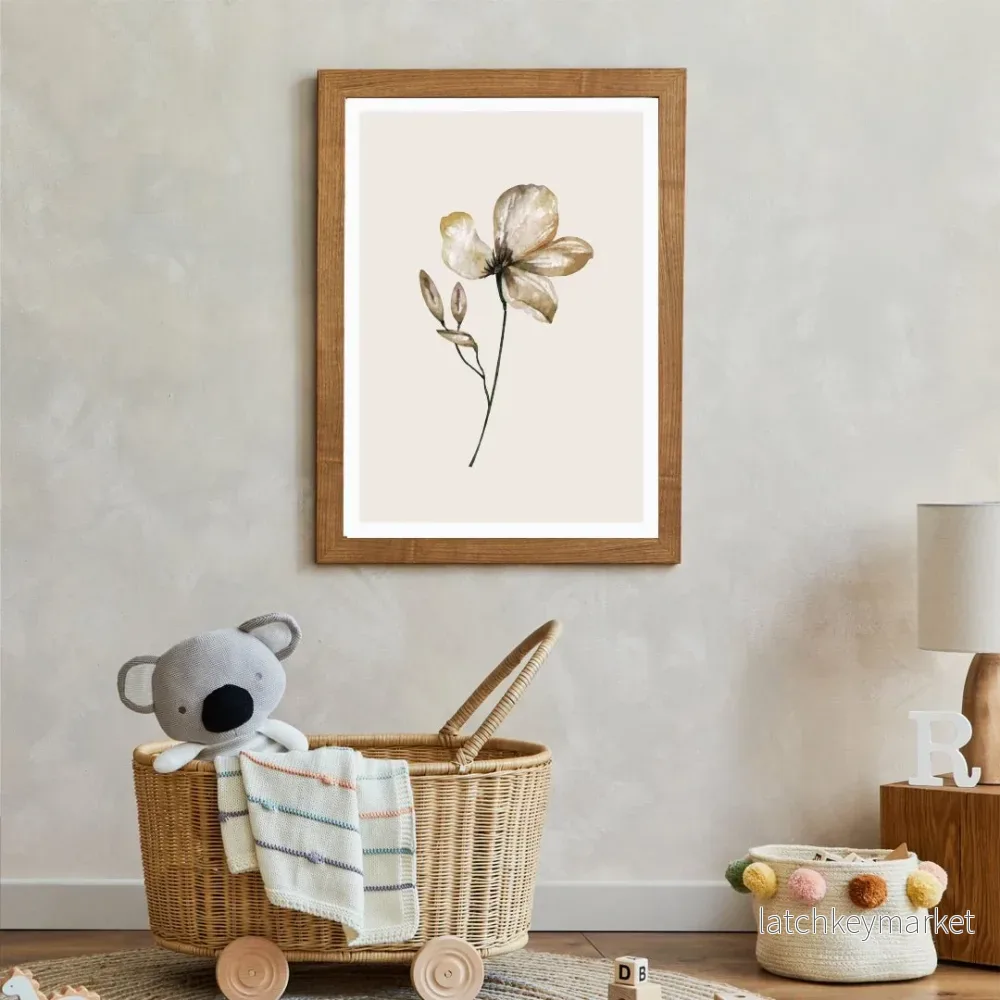 Barntavla - Blomma beige - Bild 2