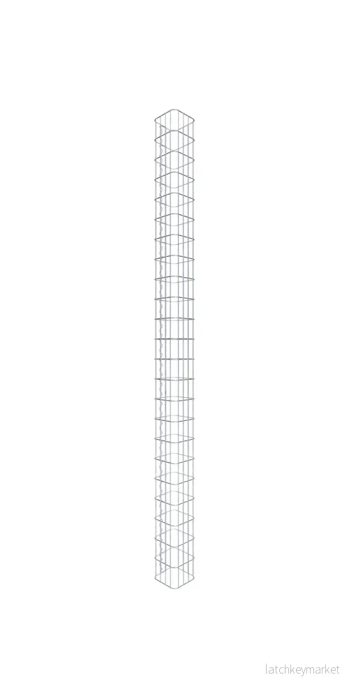 Gabionpelare, kvadrat 22 cm x 22 cm, 230 cm hög, MW 5 cm x 10 cm