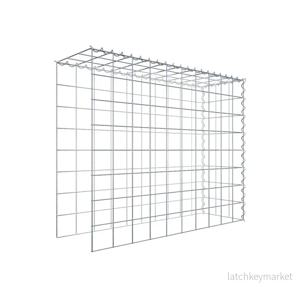 Påväxt gabion typ 4 100 cm x 80 cm x 30 cm (L x H x D), maskstorlek 10 cm x 10 cm, spiral