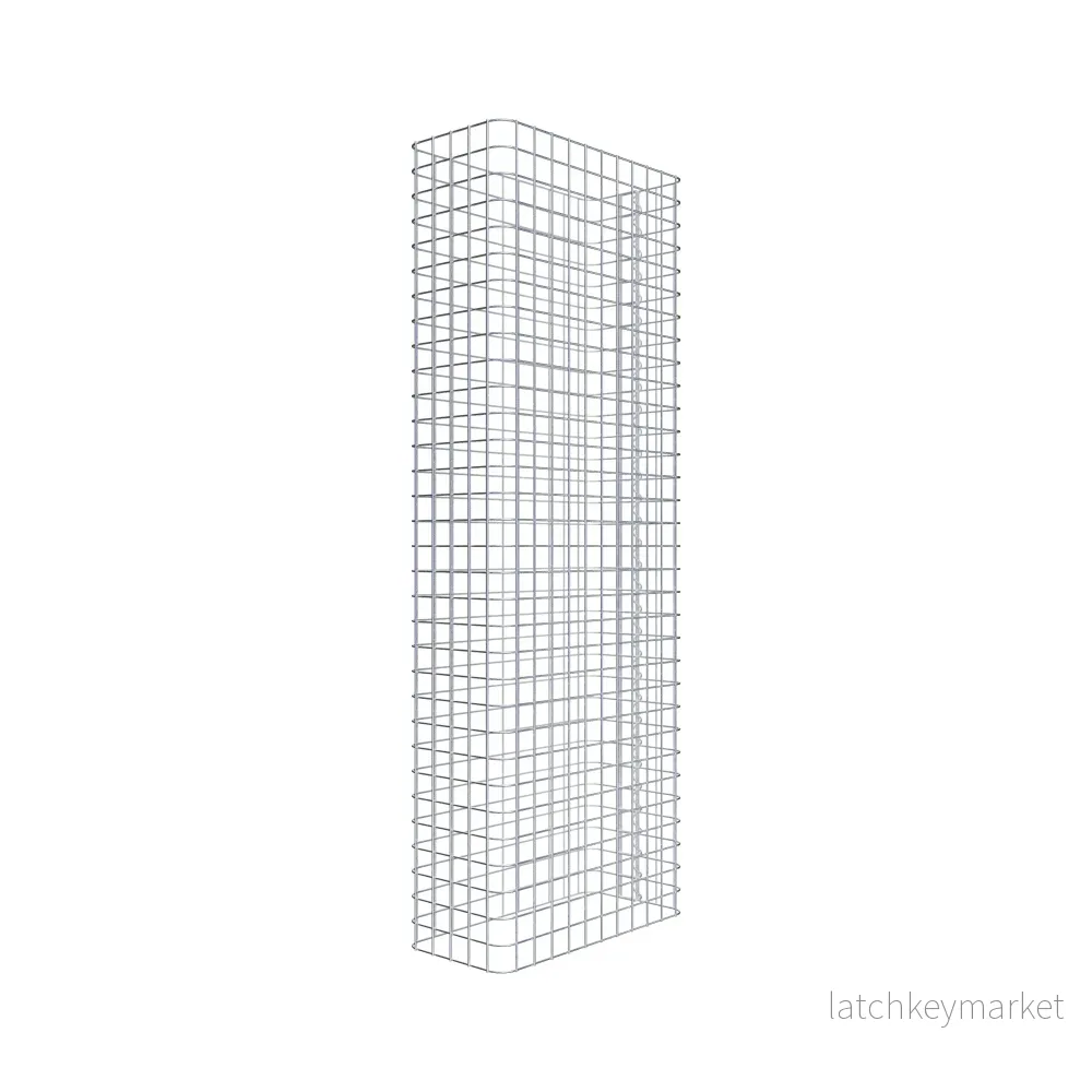 Gabionstängsel längd 57 cm, höjd 160 cm, djup 27 cm, maskstorlek 5 x 5 cm