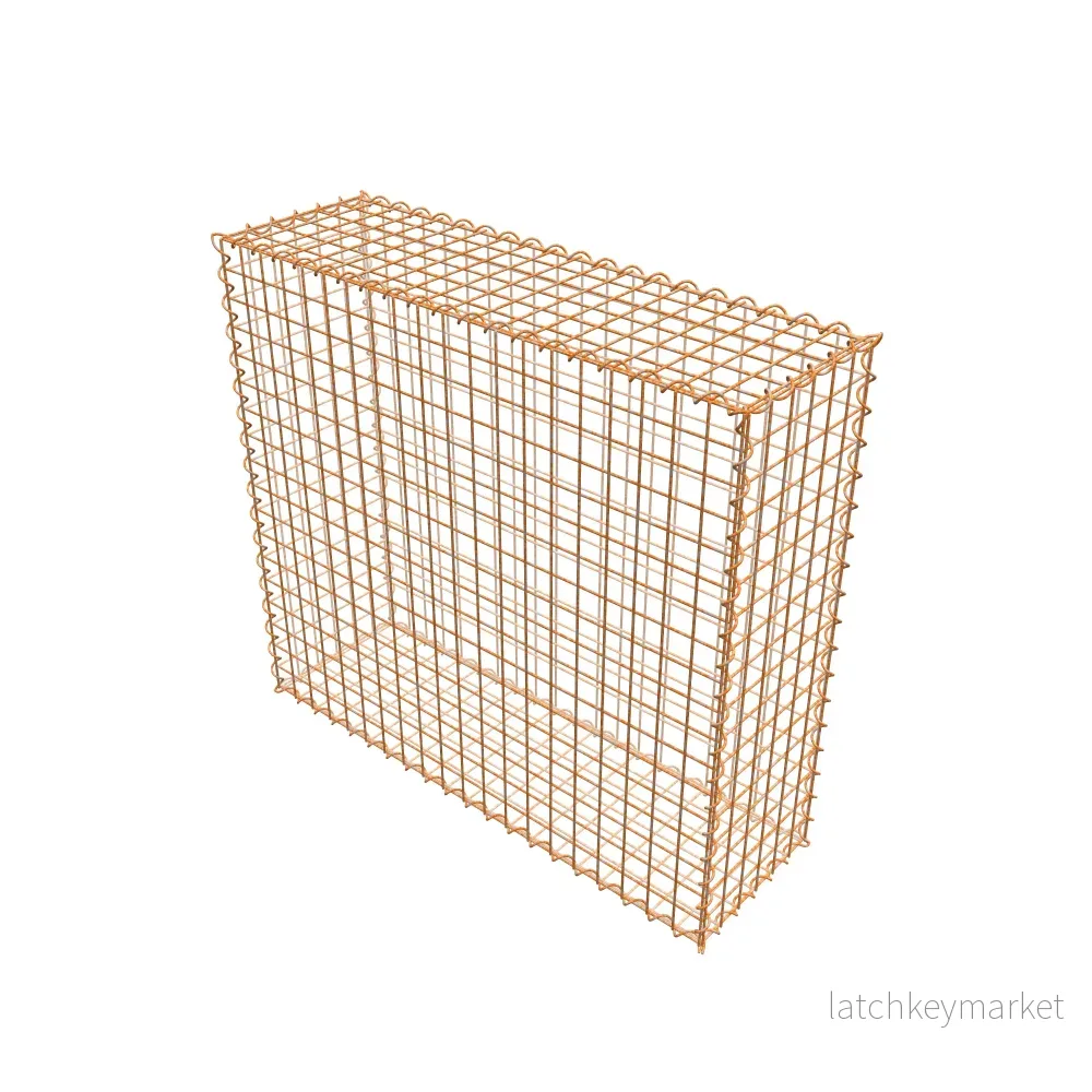 Rostig gabion 100 cm x 90 cm x 30 cm (L x H x D), maskstorlek 5 cm x 5 cm, spiral - Bild 2