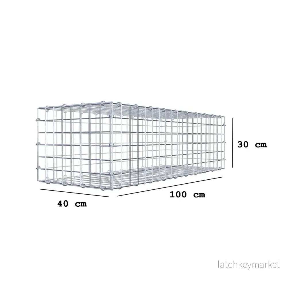 Gabion 100 cm x 30 cm x 40 cm (L x H x D), maskstorlek 5 x 5 cm, spiralring - Bild 2