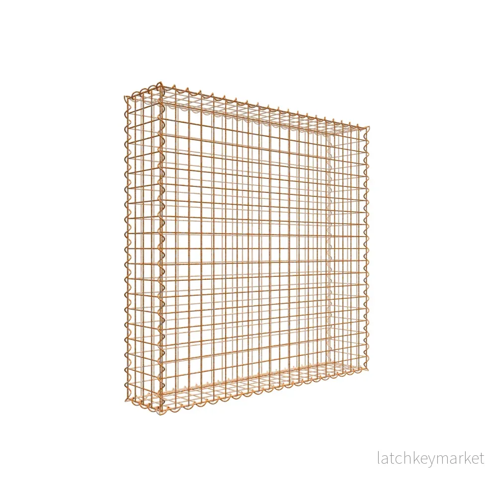 Rostig gabion 100 cm x 100 cm x 20 cm (L x H x D), maskstorlek 5 cm x 5 cm, spiral Rostig gabion 100 cm x 100 cm x 20 cm (L x H x D), maskstorlek 5 cm x 5 cm, spiral