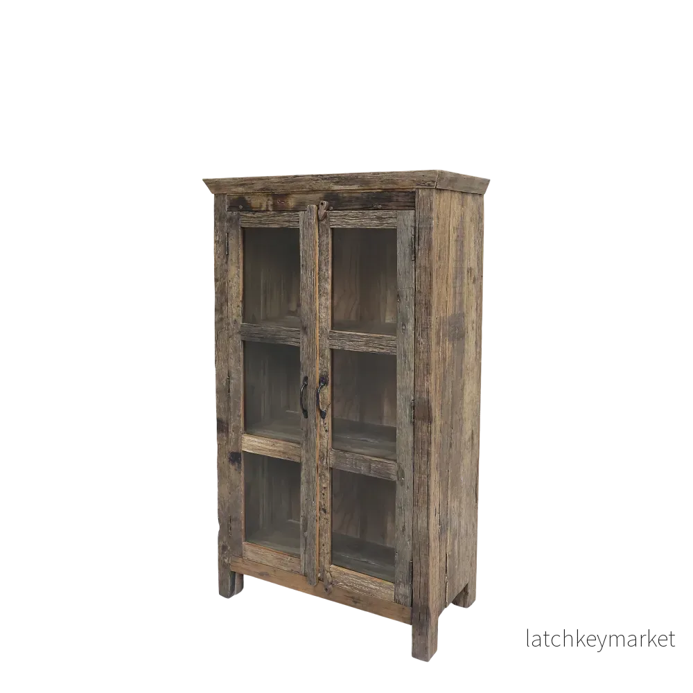 Chic Antique Återvunnet trä Vitrinskåp H140/L80/B48 cm natur