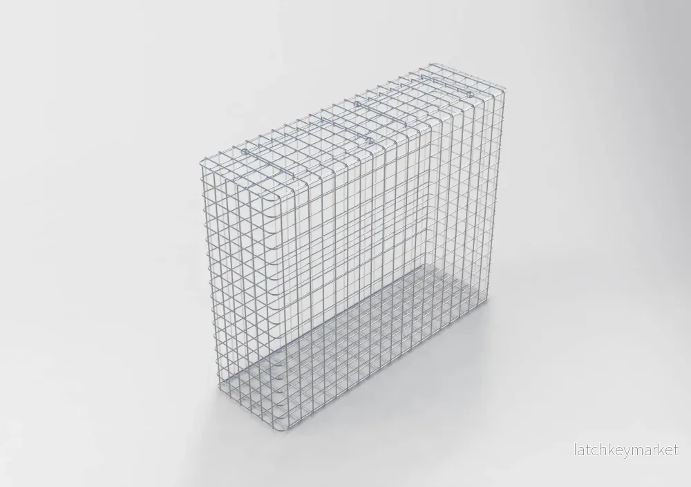 Varmförzinkad gabion 102 cm x 82 cm x 32 cm, maskstorlek 5 cm x 5 cm, helsvetsad Varmförzinkad gabion 102 cm x 82 cm x 32 cm, maskstorlek 5 cm x 5 cm, helsvetsad