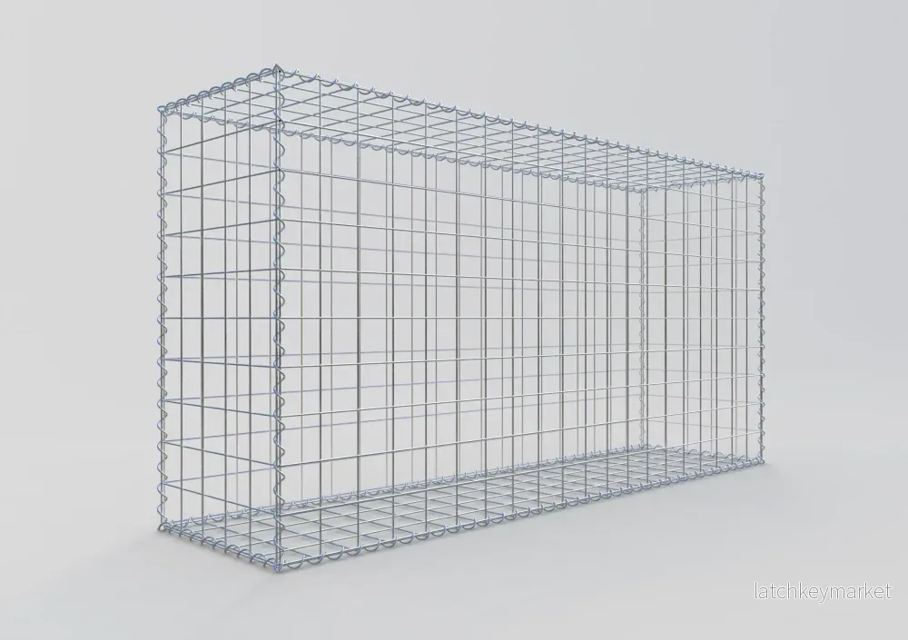 Gabion 200 cm x 100 cm x 50 cm (L x H x D), maskstorlek 10 cm x 10 cm, spiral - Bild 2