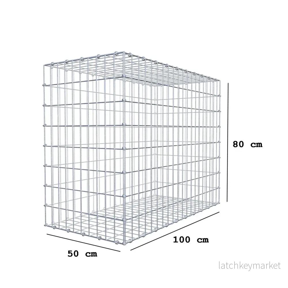 Gabion 100 cm x 80 cm x 50 cm (L x H x D), maskstorlek 5 x 10 cm, spiralring - Bild 2