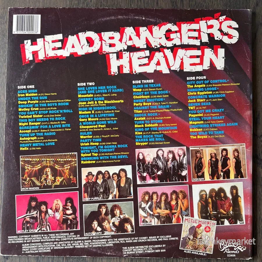 Headbangers Heaven – 2LP – 33 Heavy Metal Classics – Iron Maiden / Kiss / W.A.S. 1985 - Bild 3