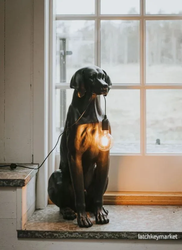 Bordslampa Hund XL Svart 85 cm Bordslampa Hund XL Svart 85 cm