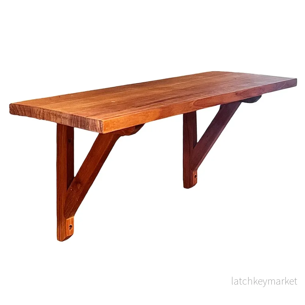 Hylla i teak 2 konsoler + hyllplan 90 x 23 cm - Bild 3